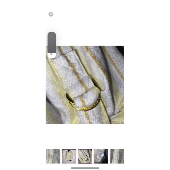 Ellen Tracy‎ Women Linen Top Large Yellow Gold Accent Buttons - Picture 7 of 10